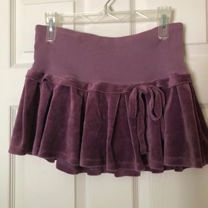 Juicy Couture velour purple drop waist skirt